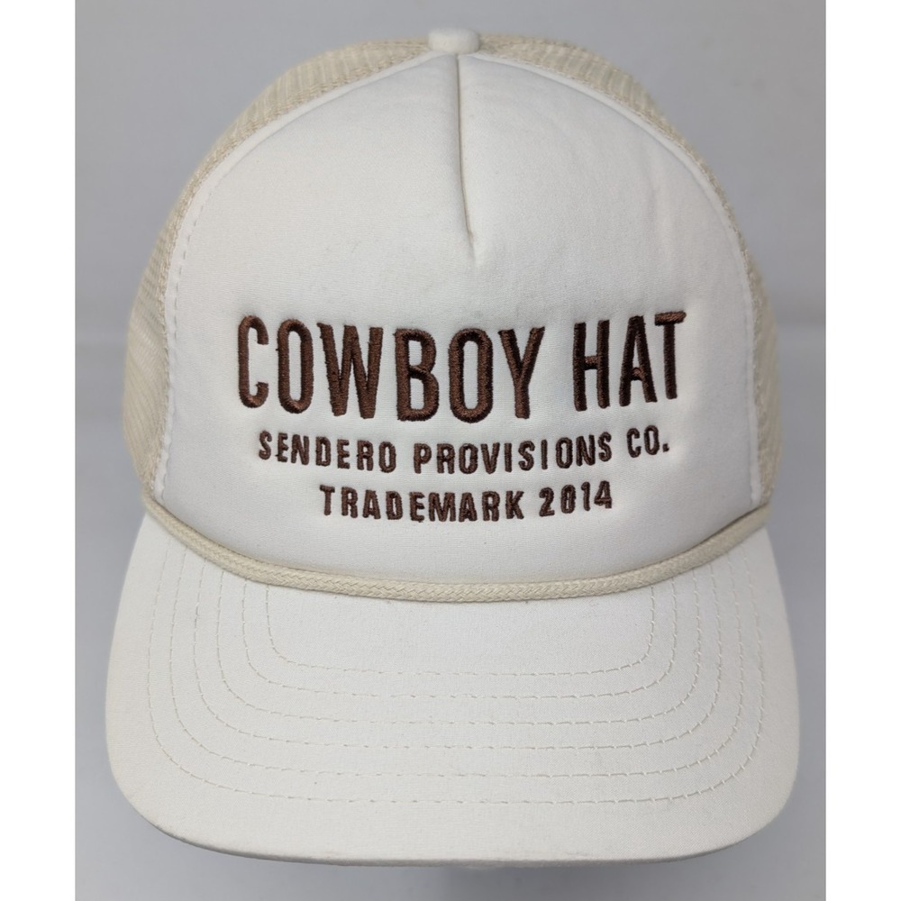Sendero Provisions Co. Cowboy Hat Trucker Cap Foam Rope Snapback Beige OSFM